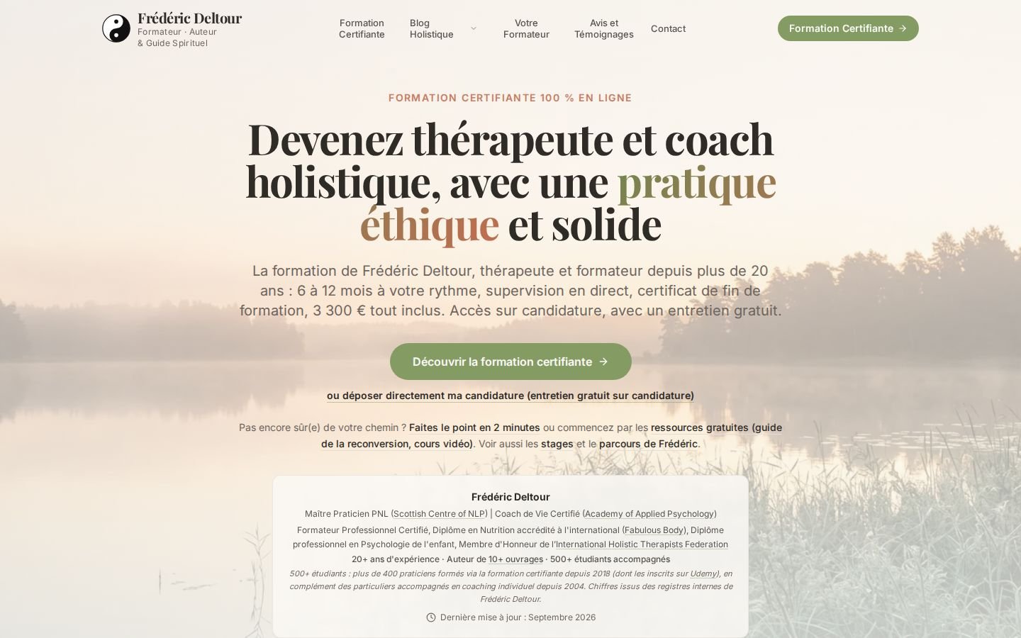 Screenshot of the Frédéric Deltour website