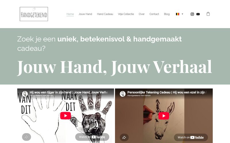 Screenshot of the Handgetekend website